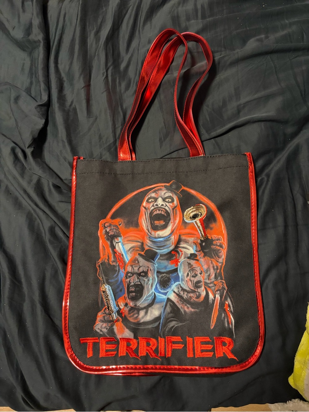 Spirit Halloween TERRIFIER The Clown Movie Canvas Embroidered Tote Bag